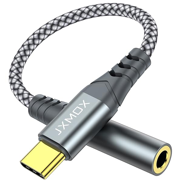 JXMOX USB Type C to 3.5mm Adapter: Compatible with iPhone 16 Pro Max, Samsung Galaxy S24, Pixel & More