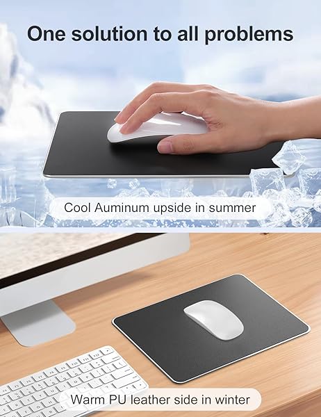 Vaydeer Vaydeer Hard Metal Mouse Pad Ultra Thin Waterproof Double Side Gaming Office Mat 11.81X9.45 Inch Black Aluminum Smooth Surface - View 5 of 8