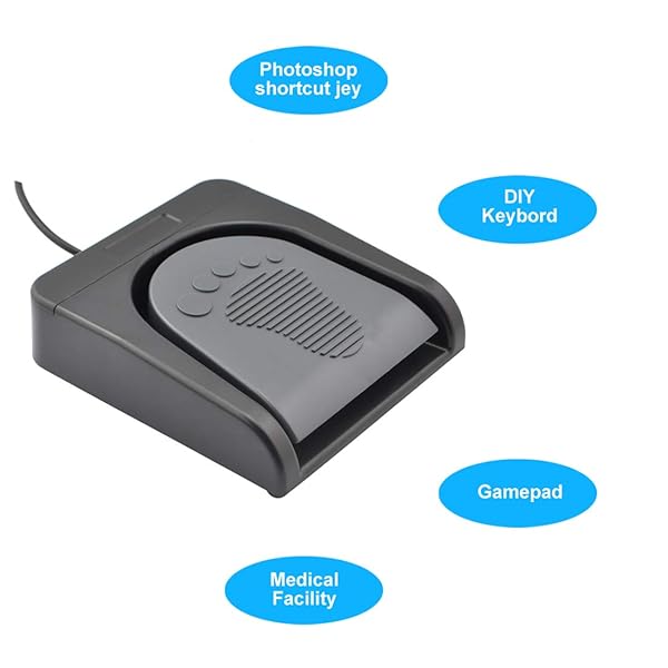 iKKEGOL iKKEGOL Upgraded USB Foot Pedal Switch Control for Customized Keyboard Mouse Game Action Black - View 3 of 10