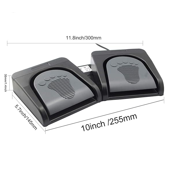 iKKEGOL iKKEGOL Upgraded USB Double Pedal Assembly Foot Switch Control for Video Game Customized PC Keyboard Mouse Multimedia Action Black - View 10 of 10