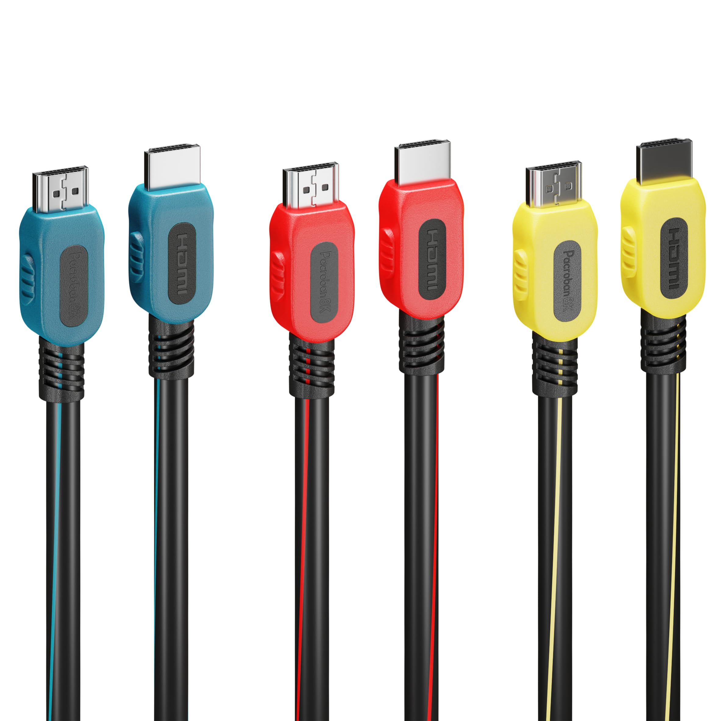 10 Foot HDMI Cable 3 Pack 8K 48Gbps 4K 240Hz eARC Color Coded HDMI 2.1 Cords HDR for PS5 Xbox ARC Dolby Atmos Soundbars Upgrade Series