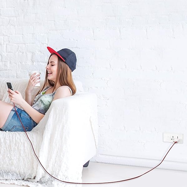 RoFI RoFI 15ft Micro USB Cable Fast Charging Durable Nylon Braided Charger for Galaxy S7 S6 J8 J7 Note 5 Kindle LG PS4 Xbox One and More White - View 5 of 7