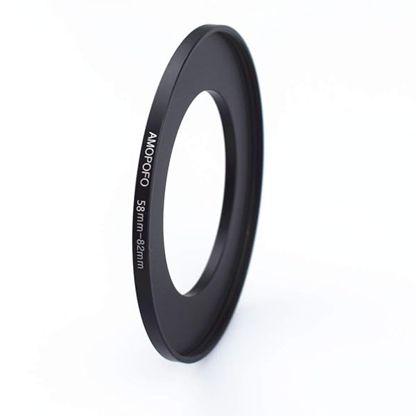 Amopofo 58-82mm Metal Ring/58mm to 82mm Step-Up Ring for Filters,Made of CNC Machined Space Aluminum with Matte Black Electroplated Finish,Compatible with All 58mm Camera Lenses & 82mm Accessories - View 5 of 5
