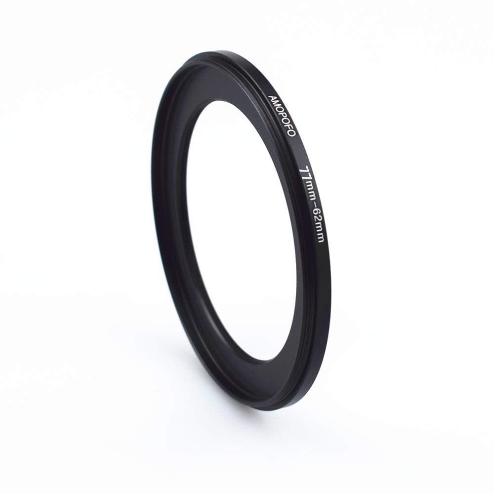 77mm to 62mm Step Down Ring Adapter for UV, ND, CPL Filters - Compatible with All 77mm Lenses & 62mm Accessories