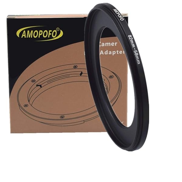 Amopofo 82mm to 58mm Metal Step Down Ring Adapter for UV, ND, CPL Filters - Compatible with All 82mm Lenses & 58mm Accessories - View 6 of 6