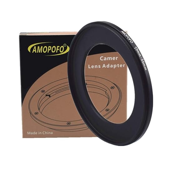 77mm to 55mm Step-Down Rings for Lens Filters - CNC Machined Metal, Compatible with UV, ND, CPL - Matte Black Finish