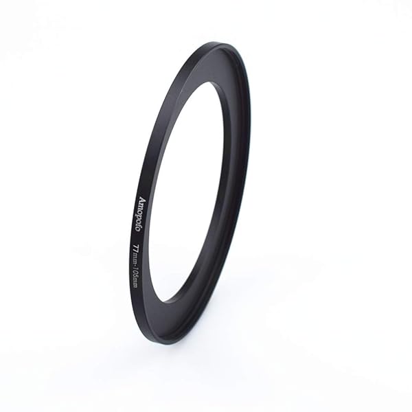 Amopofo 77mm-105mm Metal Ring/77mm to 105mm Step Up Ring for Filters,Made of CNC Machined with Matte Black Electroplated Finish,Compatible with All 77mm Camera Lenses & 105mm Accessories - View 4 of 7