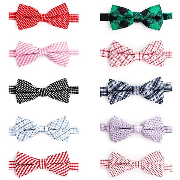 Segarty Dog Bow Tie Plaid Adjustable Bowties for Dogs Cats Perfect for Weddings Thanksgiving Christmas Costumes Small Medium Large