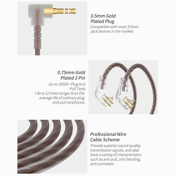 CCA CCA C10 In Ear Monitor Headphone 10 Hybrid Drivers Wired Earbud HiFi IEM Earphones Stereo Noise Isolating for Musicians Singers Audiophiles Black - View 6 of 10