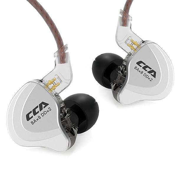 CCA CCA C10 In Ear Monitor Headphone 10 Hybrid Drivers Wired Earbud HiFi IEM Earphones Stereo Noise Isolating for Musicians Singers Audiophiles Black - View 2 of 10