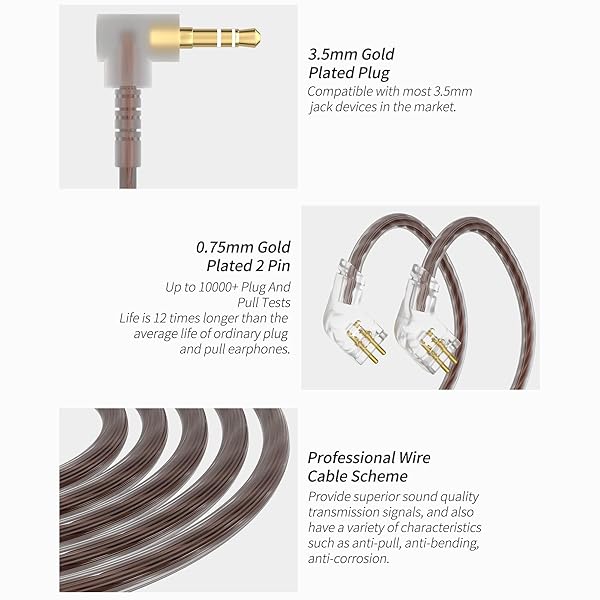 CCA CCA C10 In Ear Monitor Headphone 10 Hybrid Drivers Wired Earbud HiFi IEM Earphones Stereo Noise Isolating Detachable Cable for Musicians - View 9 of 9