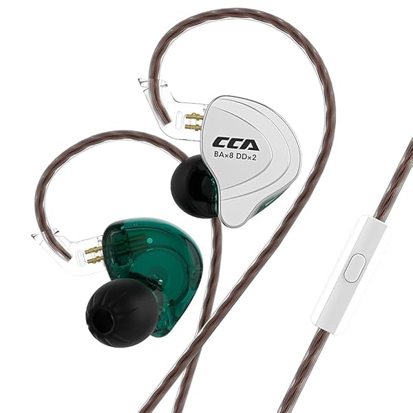 CCA CCA C10 In Ear Monitor Headphone 10 Hybrid Drivers Wired Earbud HiFi IEM Earphones Stereo Noise Isolating Detachable Cable for Musicians - View 2 of 9