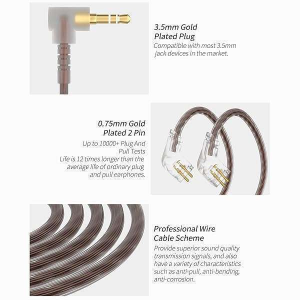 CCA CCA C10 In-Ear Monitor Headphones: 10 Hybrid Drivers, HiFi Sound, Detachable Cable for Musicians & Audiophiles - View 6 of 10