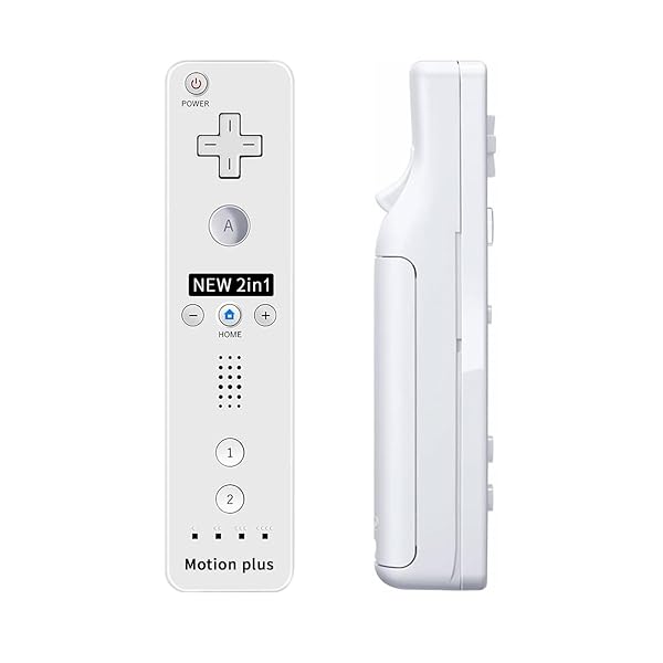 QUMOX QUMOX Wii Nunchuck Remote Controller with Motion Plus Compatible with Console Shock Function White Video Game Accessory - View 3 of 6