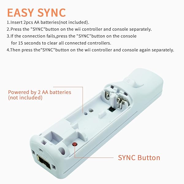 QUMOX QUMOX Wii Nunchuck Remote Controller with Motion Plus Compatible with Console Shock Function White Video Game Accessory - View 6 of 6