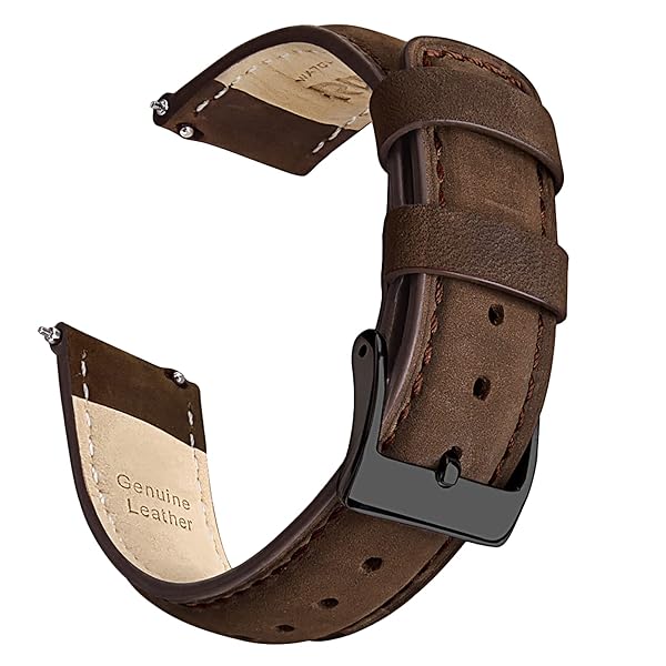 Ritche Ritche 22mm Genuine Leather Watch Band Classic Vintage Quick Release Saddle Brown Strap Perfect for Gifts and Stocking Stuffers