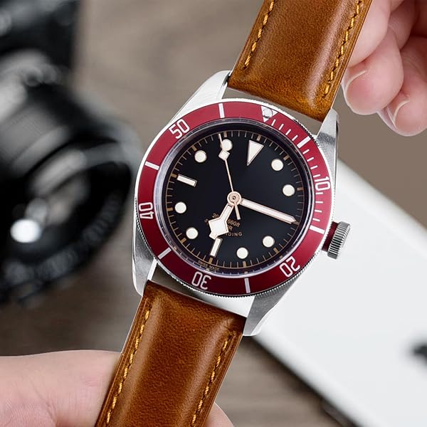 Ritche Ritche Classic Vintage 22mm Toffee Brown Leather Watch Band Quick Release Strap Perfect for Gifts and Stocking Stuffers for Men - View 3 of 8