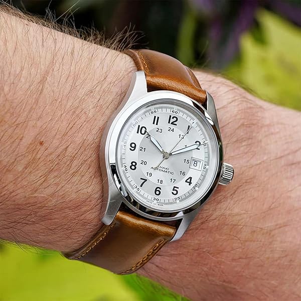 Ritche Ritche Classic Vintage 22mm Toffee Brown Leather Watch Band Quick Release Strap Perfect for Gifts and Stocking Stuffers for Men - View 4 of 8