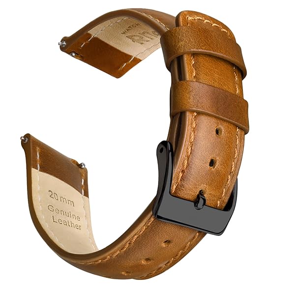 Ritche Ritche Classic Vintage 22mm Toffee Brown Leather Watch Band Quick Release Strap Perfect for Gifts and Stocking Stuffers for Men