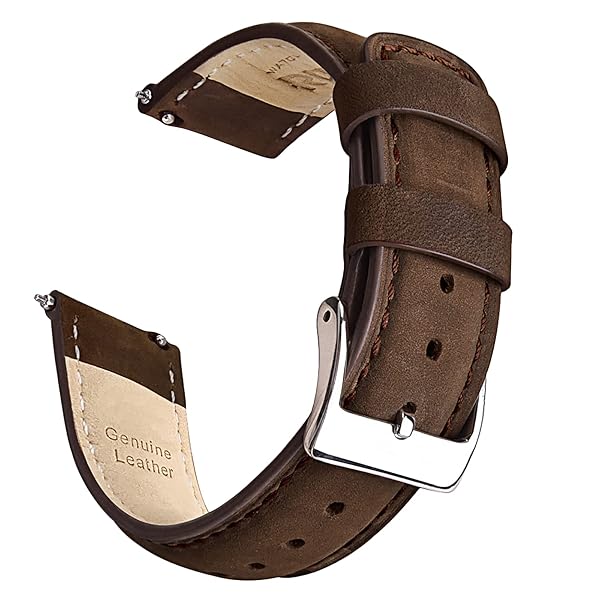 Ritche Ritche Classic Vintage 18mm Leather Watch Band Saddle Brown Quick Release Strap Perfect for Gifts and Stocking Stuffers for Men - View 2 of 8