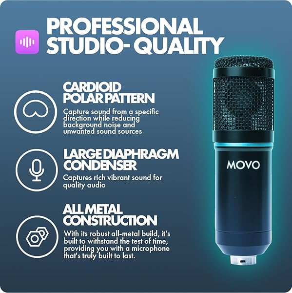 Movo Movo PodPak4T 4-Pack Universal XLR Podcast Microphone Bundle- Includes 4 Cardioid Condenser Mics, Desktop Mic Stands, Pop Filters, Shock Mounts, and Cables for Podcast Equipment - View 2 of 7