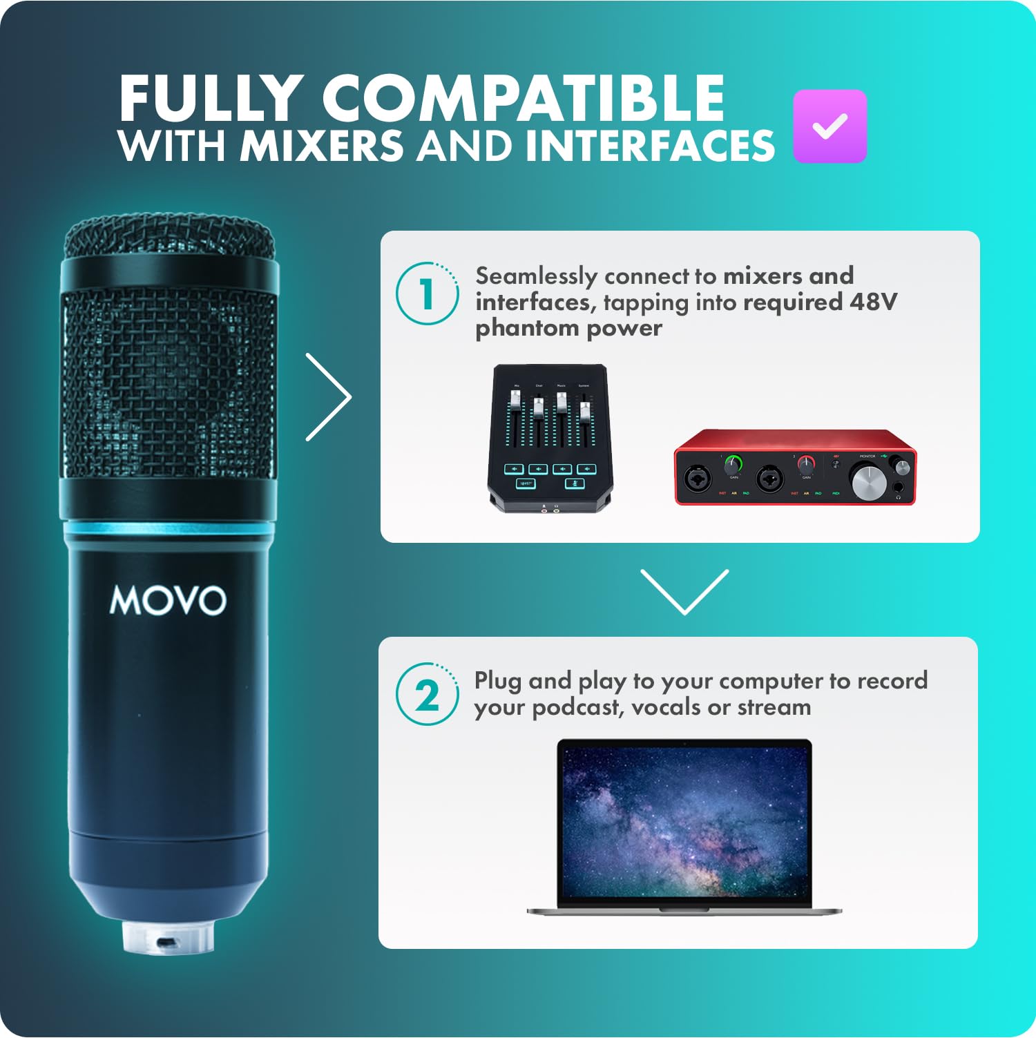 Movo Movo PodPak2A 2-Pack Universal Cardioid Microphone Kit with Scissor Arm Stand and Pop Filter for YouTube Podcast and Streaming - View 5 of 7