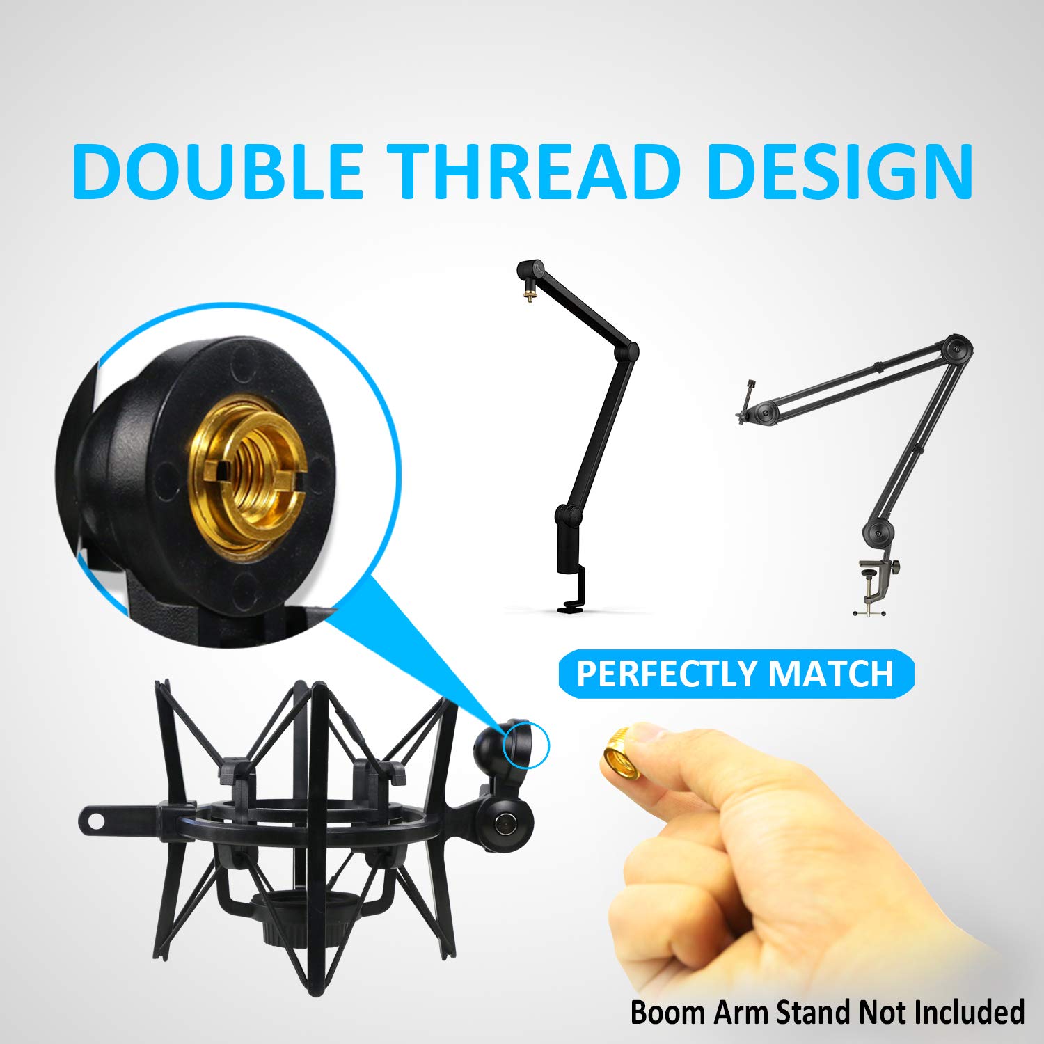 ATR2500X Shock Mount with Pop Filter and Windscreen for Audio-Technica ATR2500 USB Microphone by YOUSHARES - View 5 of 7