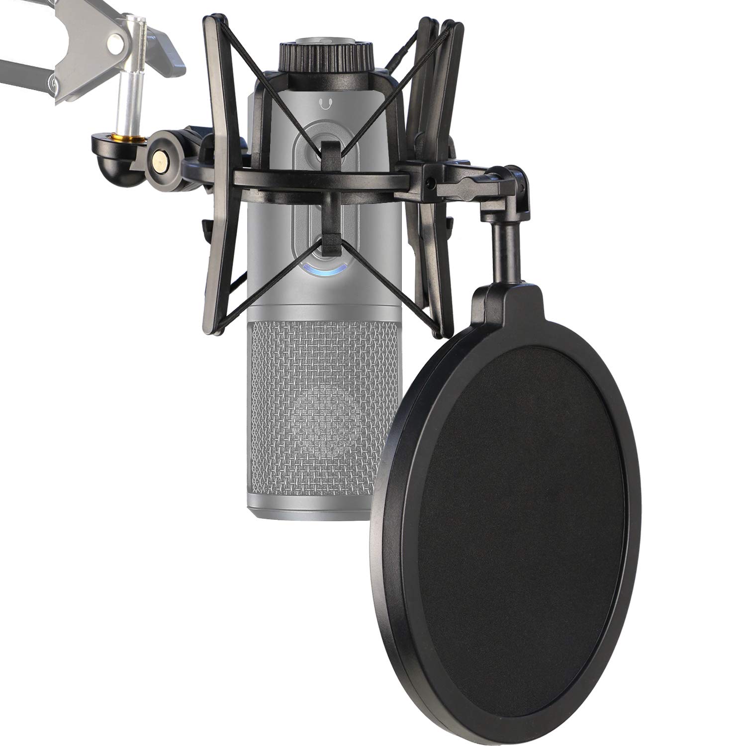 ATR2500X Shock Mount with Pop Filter and Windscreen for Audio-Technica ATR2500 USB Microphone by YOUSHARES