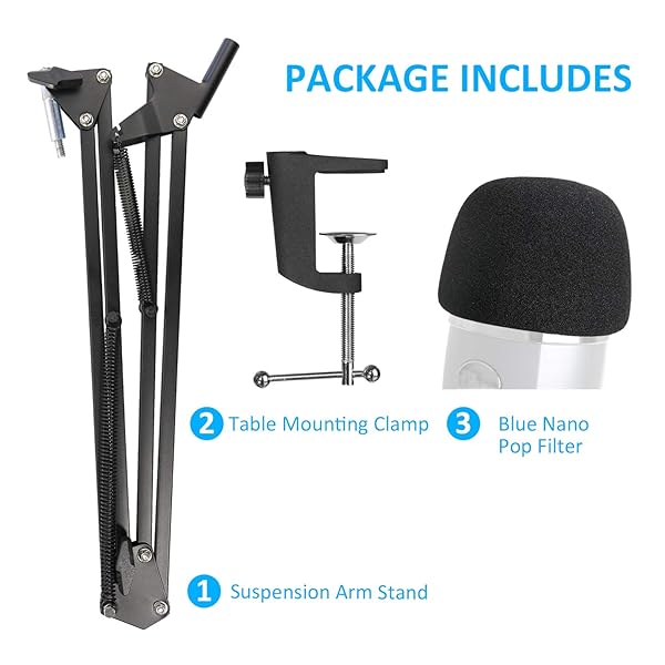 YOUSHARES Yeti Nano Mic Stand with Pop Filter and Boom Arm for Blue Yeti Nano by YOUSHARES - View 3 of 8