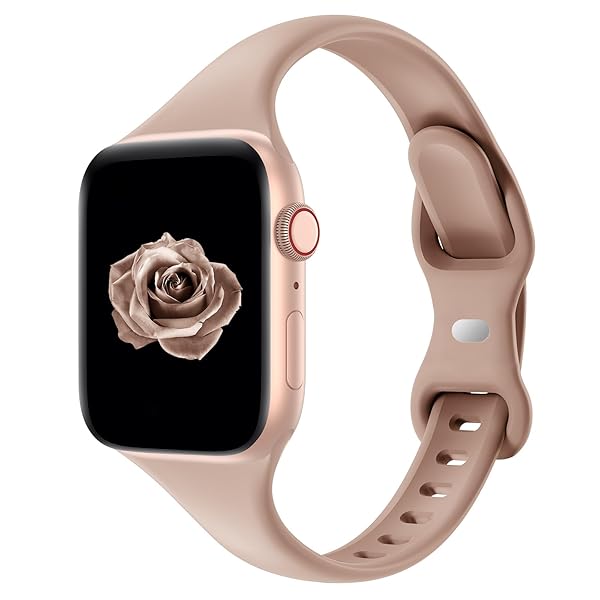 Acrbiutu Acrbiutu Thin Slim Band for Apple Watch 38mm to 49mm Replacement Silicone Sport Strap for iWatch Series 1 to 10 Milk Tea Color - View 2 of 8