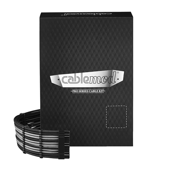 CableMod CableMod RT Series Pro ModFlex Sleeved Cable Kit for ASUS Seasonic Phanteks Revolt Black Silver - View 2 of 4