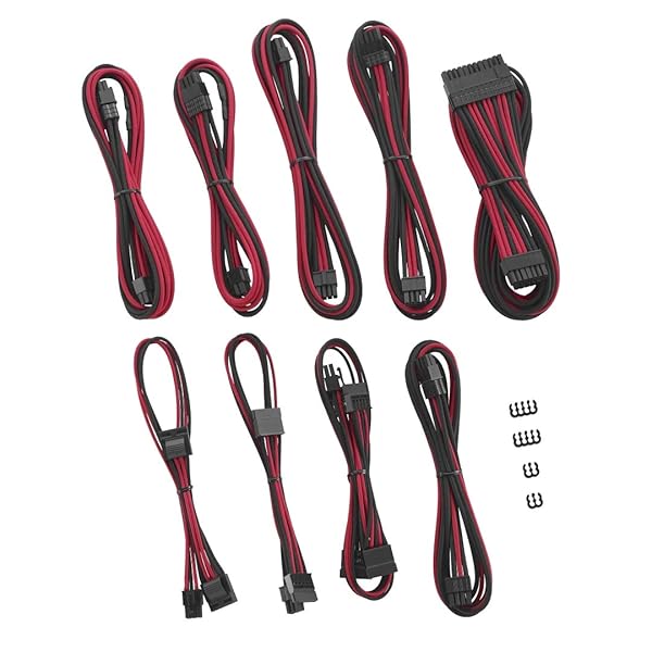 CableMod CableMod E-Series Pro ModFlex Sleeved Cable Kit for EVGA G G+ P P+ T Black Red - View 4 of 4