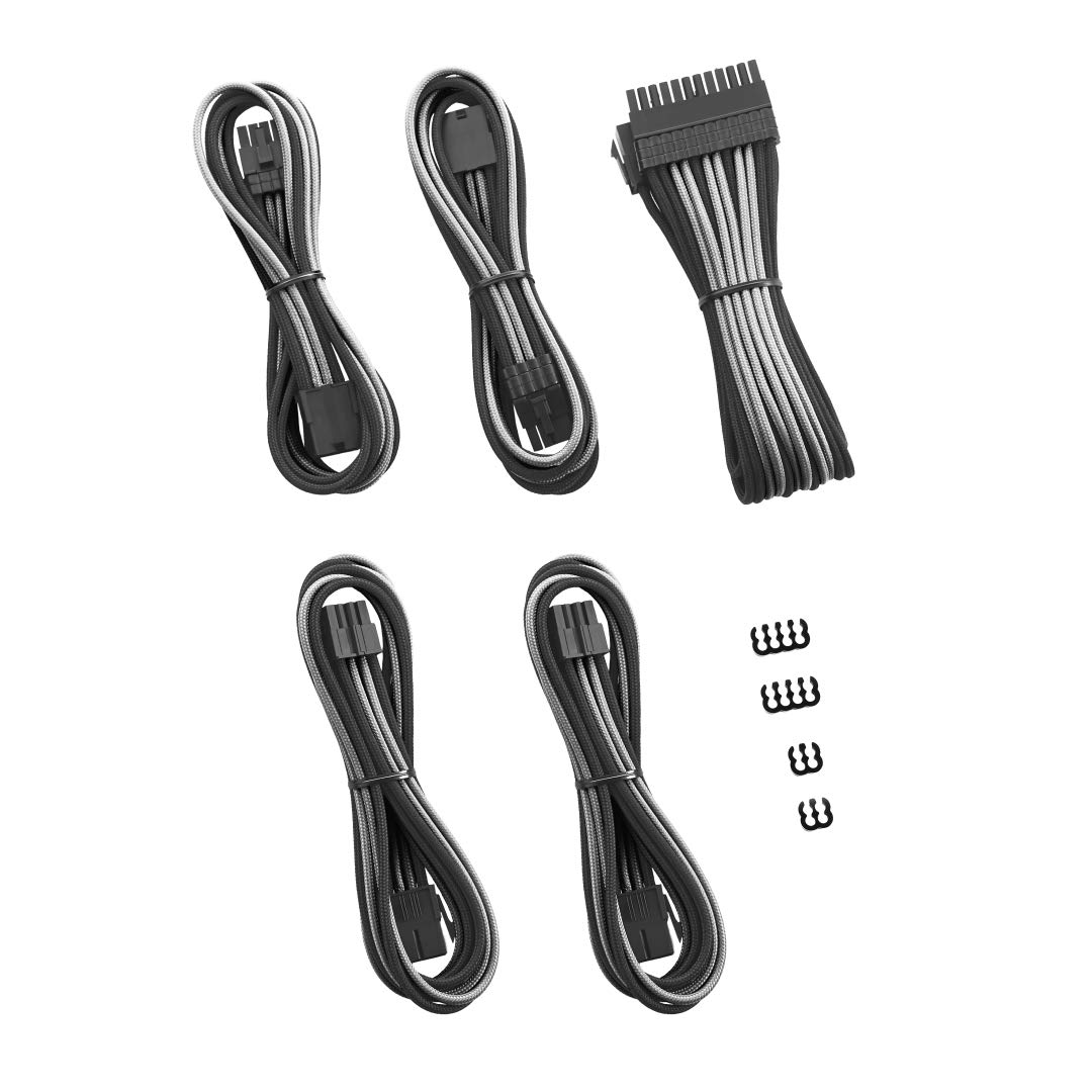 CableMod CableMod 8+8 Series Pro ModFlex Sleeved Cable Extension Kit Black Silver for Enhanced PC Aesthetics and Performance - View 2 of 2