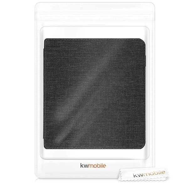 kwmobile KWMobile Origami Case for Kobo Libra H2O - Slim Dark Grey Fabric Cover - View 9 of 11
