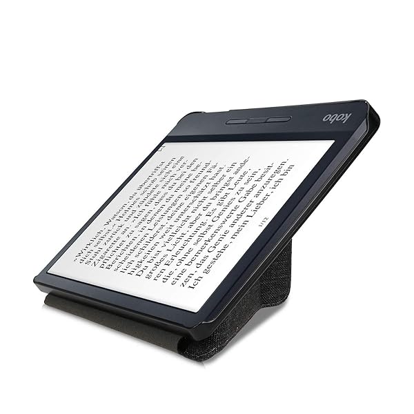 kwmobile KWMobile Origami Case for Kobo Libra H2O - Slim Dark Grey Fabric Cover - View 11 of 11