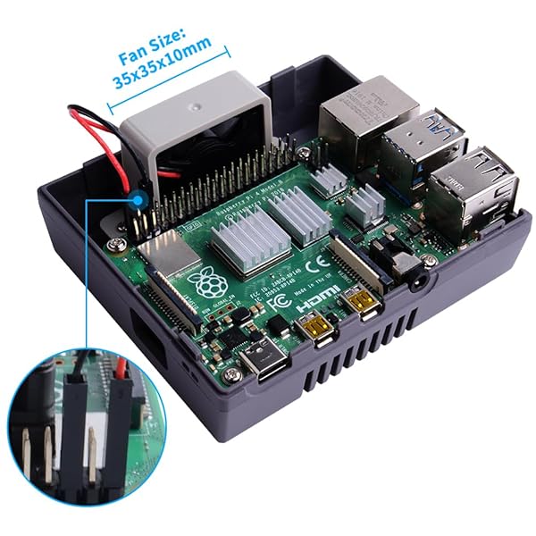 GeeekPi GeeekPi Raspberry Pi 4 Case with Cooling Fan & Heatsink - Perfect for Retro Gaming & Model B/4B - View 9 of 11