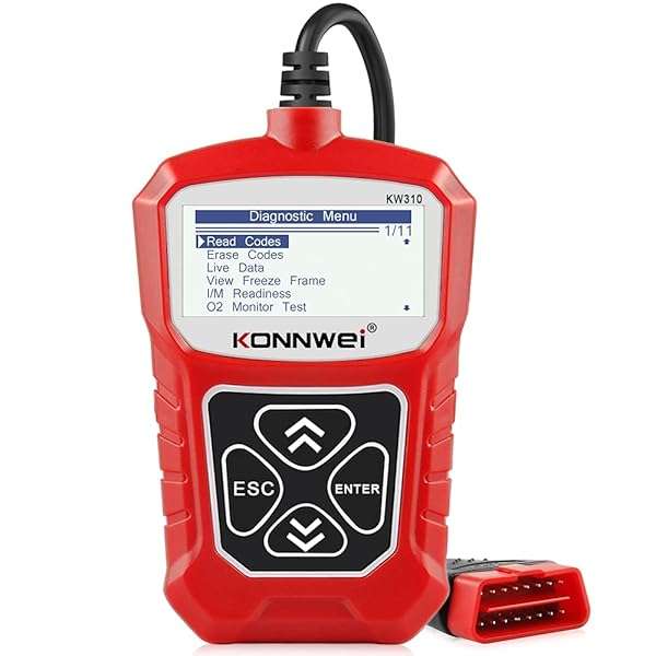 KONNWEI KONNWEI KW310 OBD2 Scanner: Full OBDII Functions & 10 Modes for 1996+ Cars - Reliable Engine Fault Code Reader - View 2 of 10