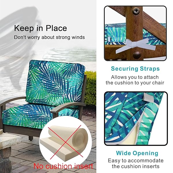 NettyPro NettyPro Waterproof Outdoor Cushion Cover 4 Pack for Patio Chair Seat 20 x 18 x 4 Inch - View 5 of 10