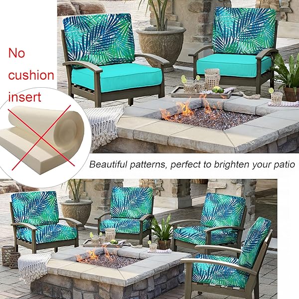 NettyPro NettyPro Waterproof Outdoor Cushion Cover 4 Pack for Patio Chair Seat 20 x 18 x 4 Inch - View 7 of 10