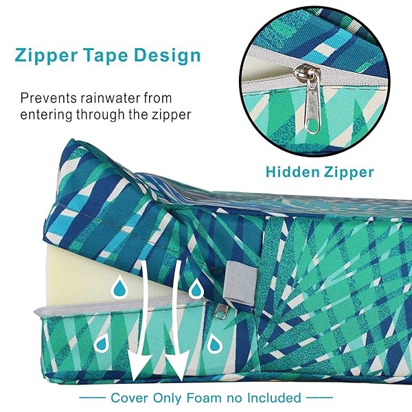 NettyPro NettyPro Waterproof Outdoor Cushion Cover 4 Pack for Patio Chair Seat 20 x 18 x 4 Inch - View 10 of 10