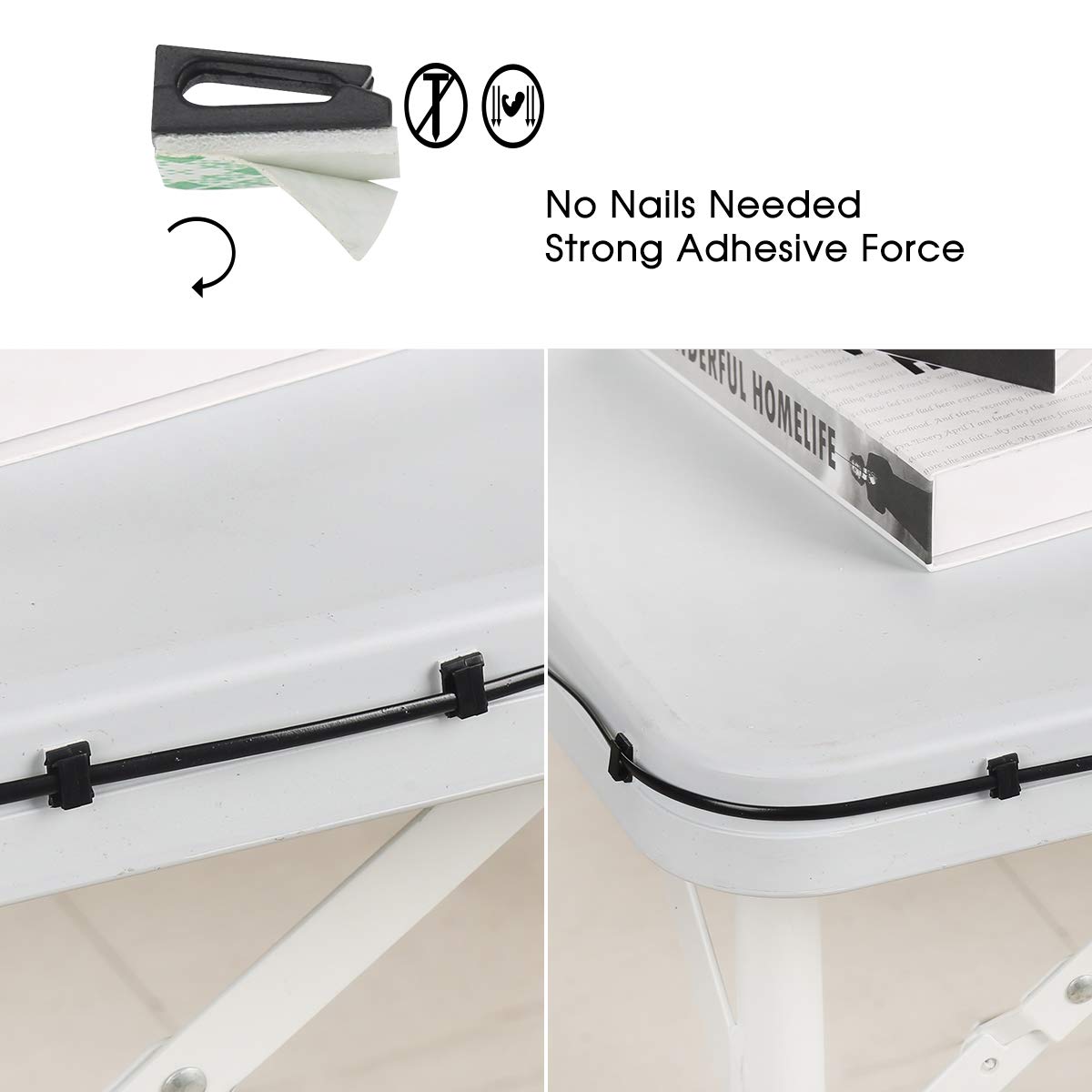 Uvital Uvital 33 Ft Phone Extension Cord with RJ11 Plug In-Line Couplers and Cable Clip Holders for Home and Office Use - View 5 of 7