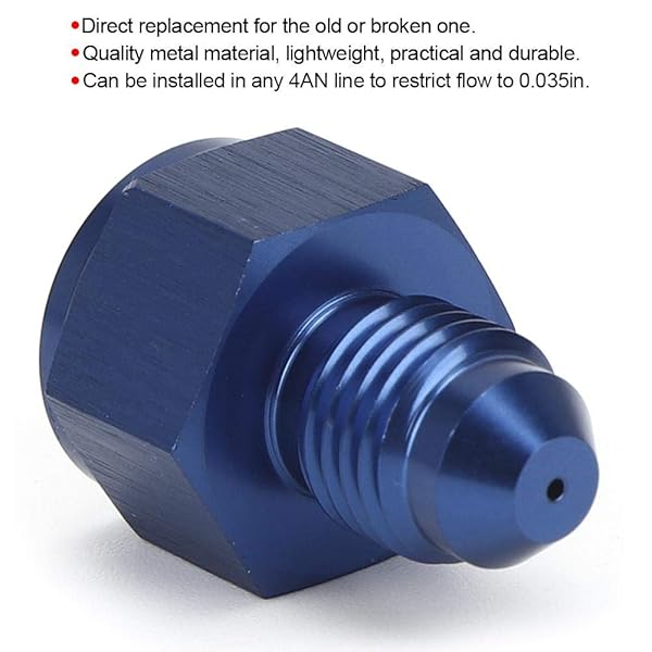 Aramox Premium Metal 4AN Inline Oil Inlet Restrictor Straight Fitting 4AN Male to 4AN Female 0.035in for Optimal Engine Performance - View 3 of 9