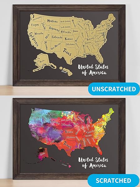 JARLINK JARLINK Scratch Off USA Map Poster 12x17 Personalized Travel Map with Accessories Perfect Gift for Travelers - View 3 of 8