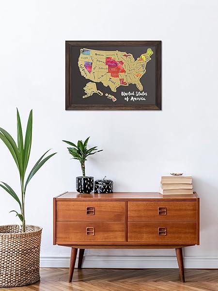 JARLINK JARLINK Scratch Off USA Map Poster 12x17 Personalized Travel Map with Accessories Perfect Gift for Travelers - View 7 of 8
