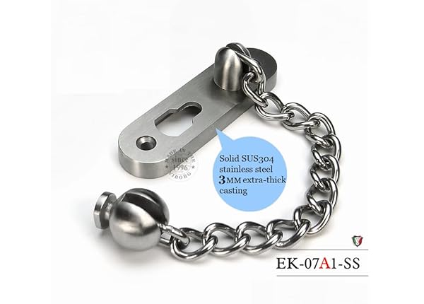 Viborg VIBORG Solid Stainless Steel 3MM Heavy Duty Door Chain Security Lock Safety Guard EK-07A-SS for External Front Door Limiter - View 9 of 10