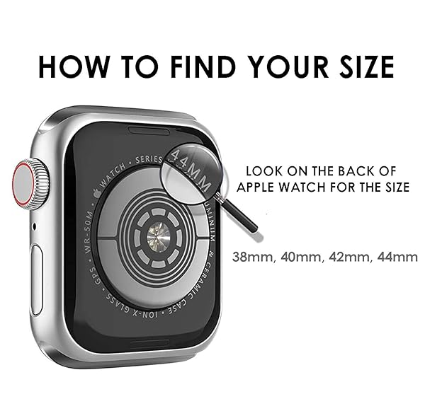 Pokanic Pokanic 2 Pack Tempered Glass Case Full Screen Protector for Apple Watch 9 8 7 6 5 4 3 2 1 SE White 44mm - View 9 of 10