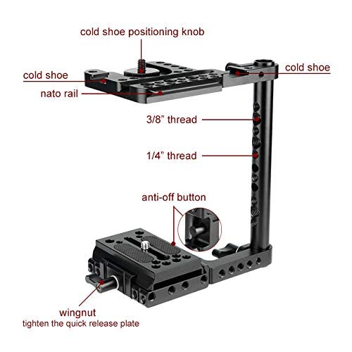 NICEYRIG Buy NICEYRIG Quick Release Camera Cage for Canon & Nikon - Universal DSLR Half Cage for Enhanced Stability - View 4 of 8