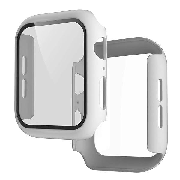Pokanic Pokanic 2 Pack Tempered Glass Case Full Screen Protector for Apple Watch 9 8 7 6 5 4 3 2 1 SE White 40mm - View 8 of 10