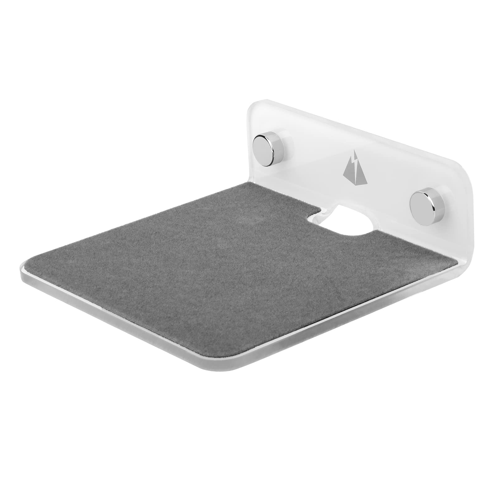 TXEsign TXEsign Wall Shelf Speaker Stand: Acrylic Floating Shelf for Bluetooth Speakers, Webcams & Phones - Silky White & Transparent