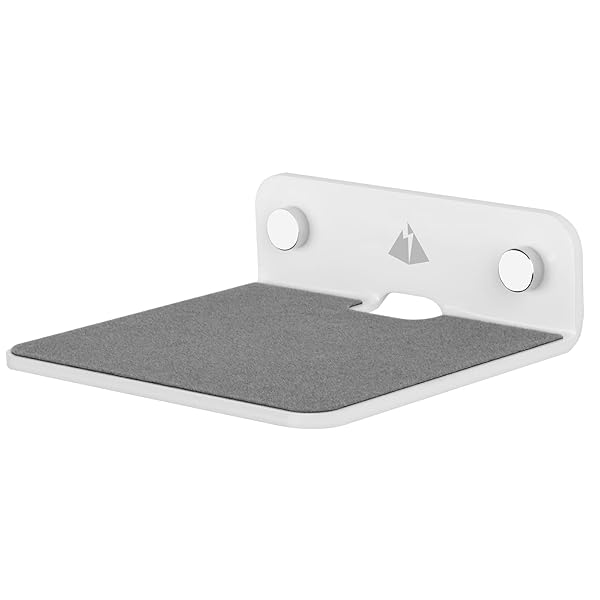 TXEsign TXEsign Wall Shelf Speaker Mount - Acrylic Floating Shelf for Bluetooth Speakers, Webcams & Phones (White)